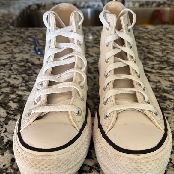 Converse Leather White High-Top Sneakers - Picture 2 of 5